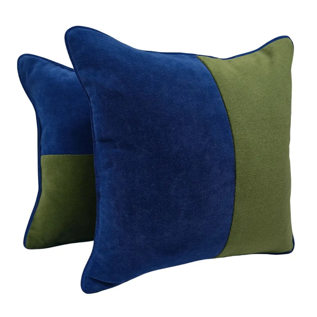 Stylish Two-Tone Accent Pillow Covers (Set of 2, 16x16) | ZIPCushions