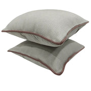Elegant Textured Pillow Covers with Contrast Piping (Set of 2, 16x16) | ZIPCushions