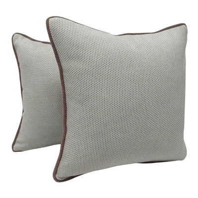 Elegant Textured Pillow Covers with Contrast Piping (Set of 2, 16x16) - Alternate image