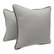 Elegant Textured Pillow Covers with Contrast Piping (Set of 2, 16x16) | ZIPCushions