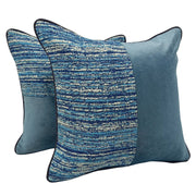 Chic Blue Textured Pillow Covers (Set of 2, 16x16) | ZIPCushions