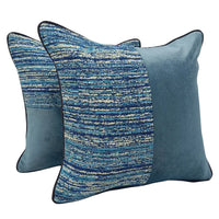 Chic Blue Textured Pillow Covers (Set of 2, 16x16)