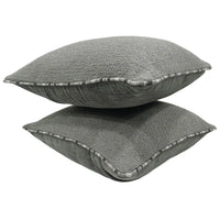 Textured Gray Bouclé Pillow Covers (Set of 2, 16x16)