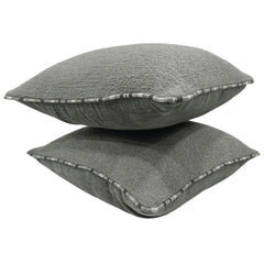 Textured Gray Bouclé Pillow Covers (Set of 2, 16x16) - Hover Image