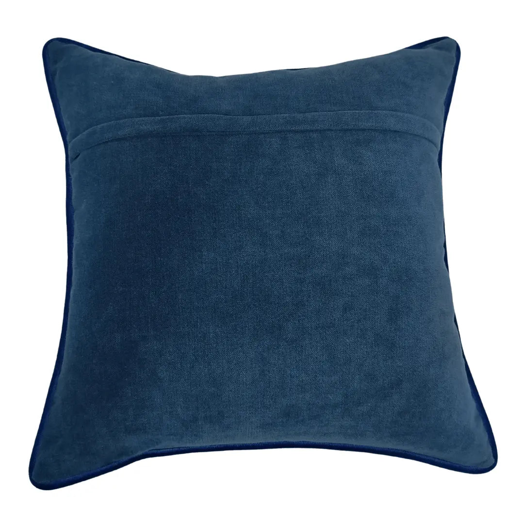 Solid Blue Pillow Covers with Piping (Set of 2, 16x16) | ZIPCushions - view 3