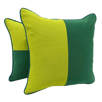 Modern Dual-Tone Outdoor Cushion Covers (Set of 2, 16x16)