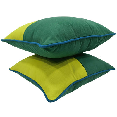 Modern Dual-Tone Outdoor Cushion Covers (Set of 2, 16x16) - Alternate image