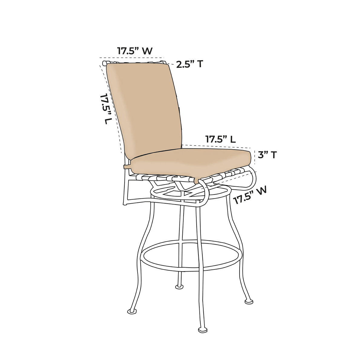 OW Lee Classico Swivel Bar Stool Replacement Cushions (Seat & Back) |  ZIPCushions