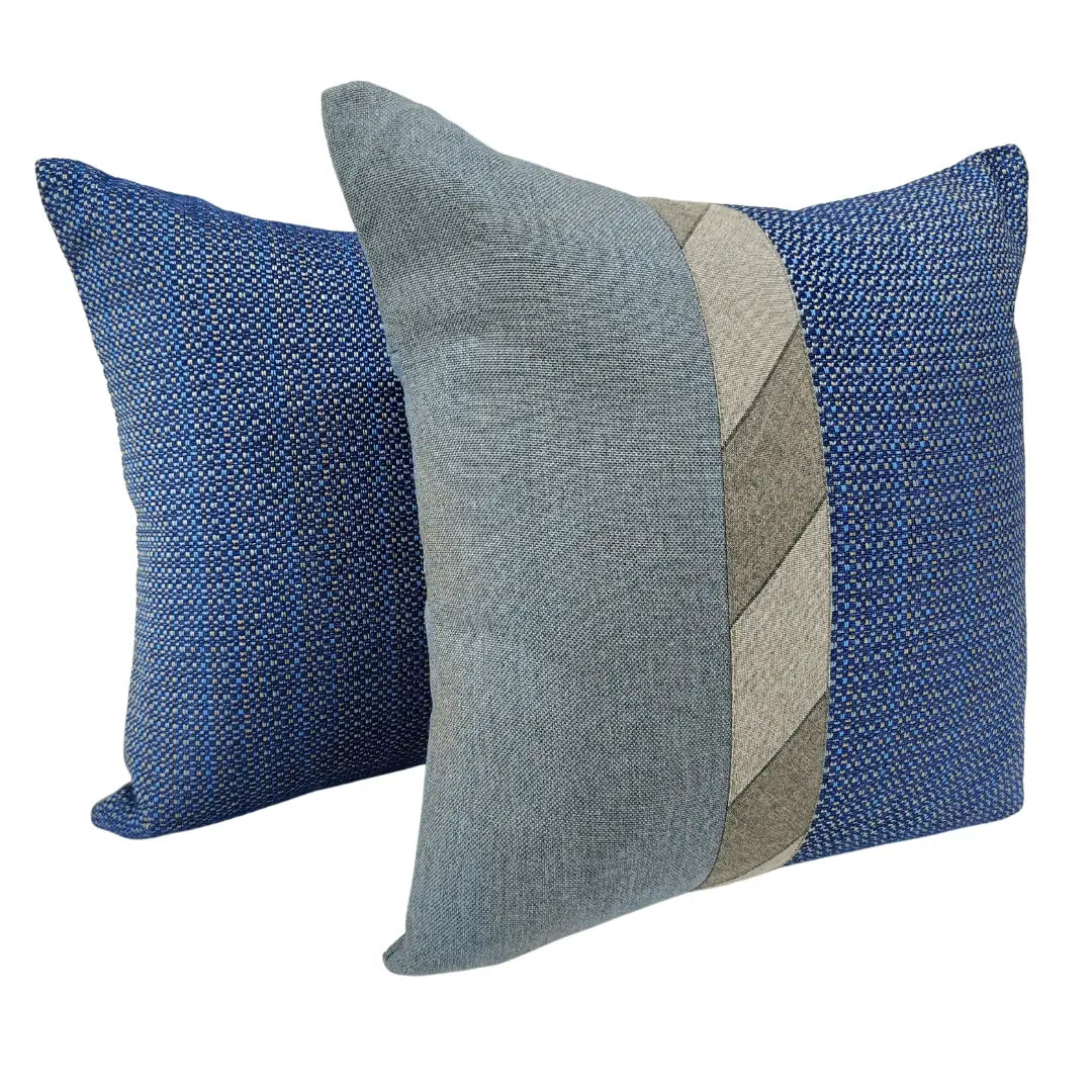 Sunbrella Blue Accent Pillow Covers (18x18, Set of 2) | ZIPCushions