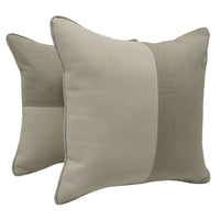 Chic Beige Two-Tone Pillow Covers (Set of 2, 16x16)