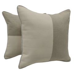 Chic Beige Two-Tone Pillow Covers (Set of 2, 16x16)