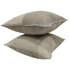 Chic Beige Two-Tone Pillow Covers (Set of 2, 16x16) - Hover Image
