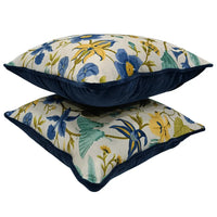 Floral & Bird Print Pillow Covers  (Set of 2, 16x16)