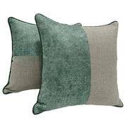 Elegant Two-Tone Green & Beige Pillow Covers (Set of 2, 16x16) | ZIPCushions