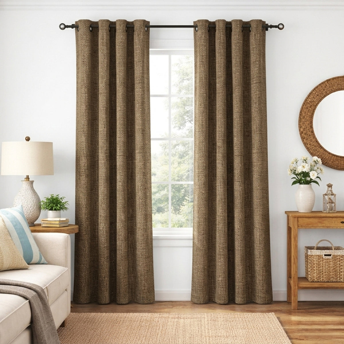 Mocha Heavyweight Woven Curtain - view 2