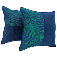 Blue & Green Patterned Pillow Covers (Set of 2, 16x16)
