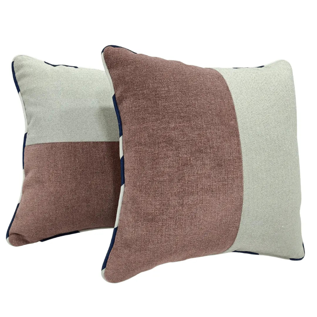 Neutral-Toned Patchwork Pillow Covers (Set of 2, 16x16) | ZIPCushions