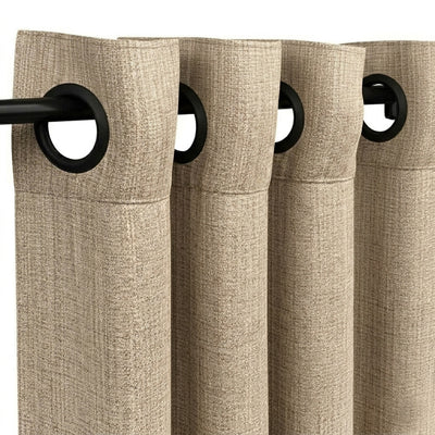 Mushroom Heavyweight Woven Curtain - Secondary image
