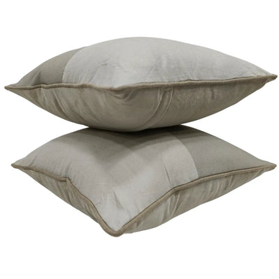 Neutral Patchwork Pillow Covers (Set of 2, 16x16) - Alternate image