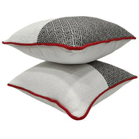 Black and White Geometric Pillow Covers (16x16, Set of 2)