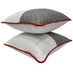 Black and White Geometric Pillow Covers (16x16, Set of 2) - Hover Image