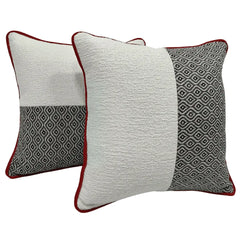 Black and White Geometric Pillow Covers (16x16, Set of 2)