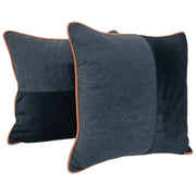 Charcoal and Navy Velvet Pillow Covers (16x16, Set of 2) | ZIPCushions