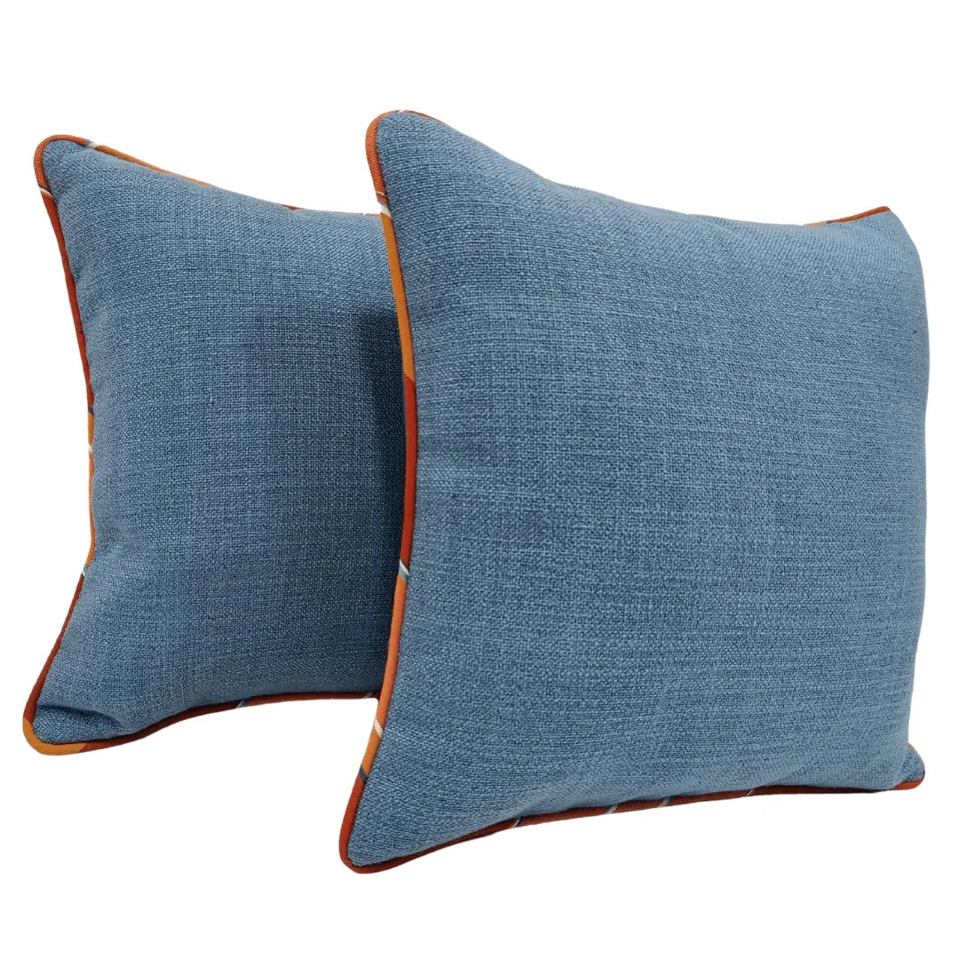 Blue & Grey Dual-Tone Pillow Covers (16x16, Set of 2) | ZIPCushions