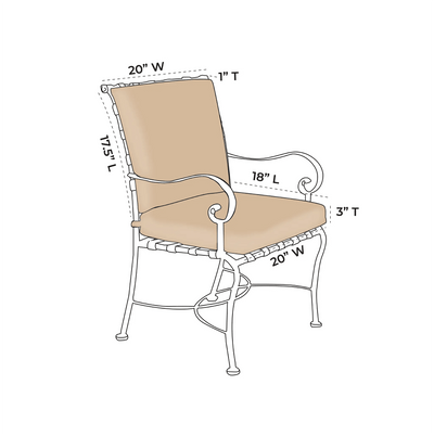 OW Lee Classico Arm Dining Chair Replacement Cushions (Seat and back)