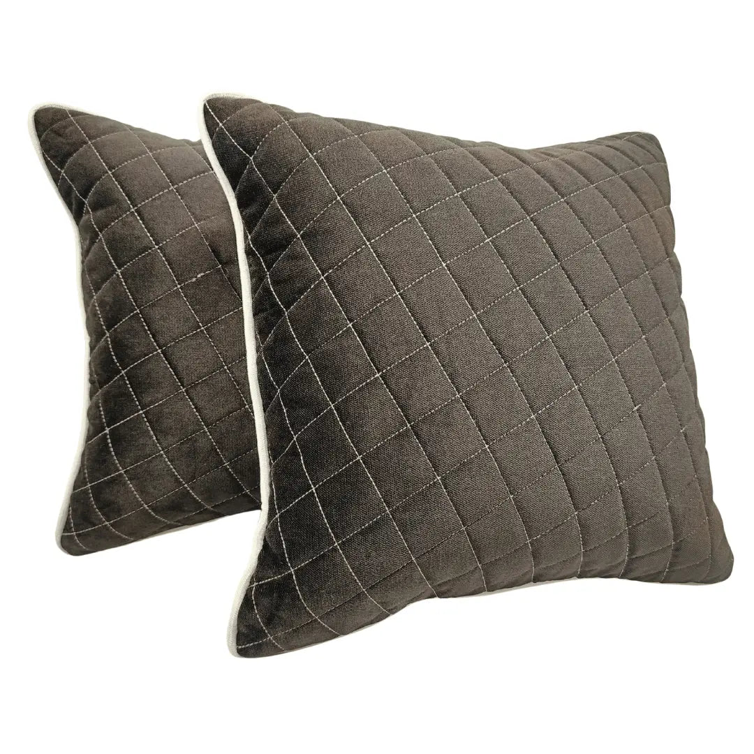 Quilted Velvet Pillow Covers (18x18, Set of 2) | ZIPCushions