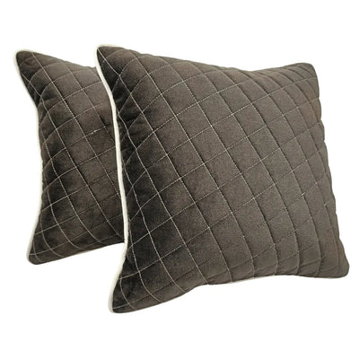 Quilted Velvet Pillow Covers (18x18, Set of 2)