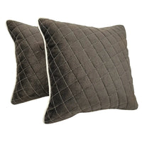 Quilted Velvet Pillow Covers (18x18, Set of 2)