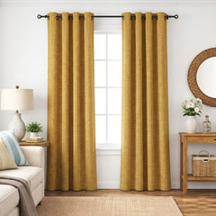 Mustard Heavyweight Woven Curtain - alternate view