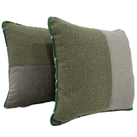 Olive & Grey Dual-Tone Pillow Covers (16x16, Set of 2)
