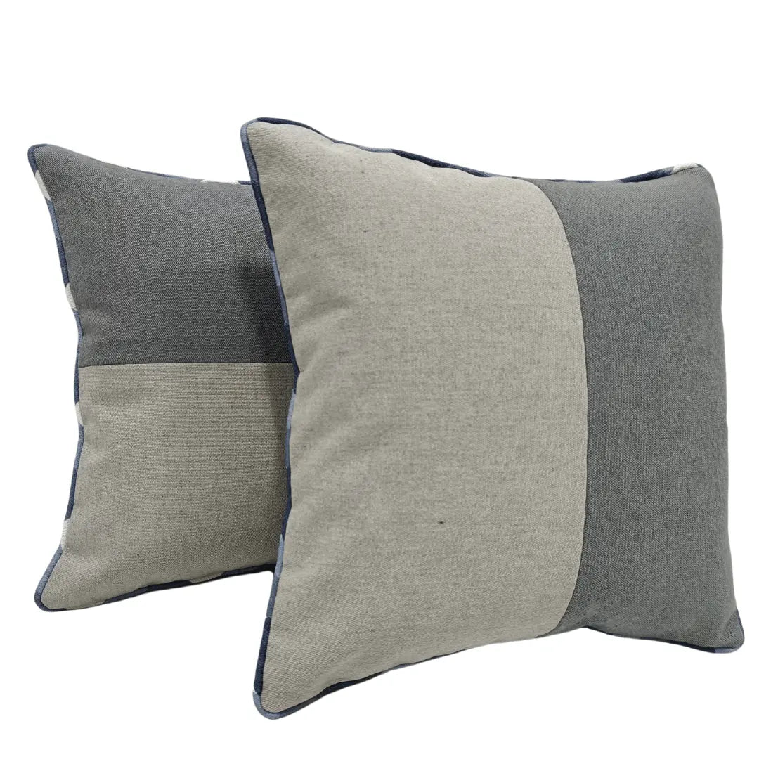 Grey & Charcoal Dual Tone Pillow Covers (16x16, Set of 2) | ZIPCushions - view 3