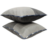 Grey & Charcoal Dual Tone Pillow Covers (16x16, Set of 2)