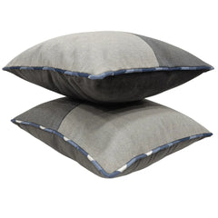 Grey & Charcoal Dual Tone Pillow Covers (16x16, Set of 2)