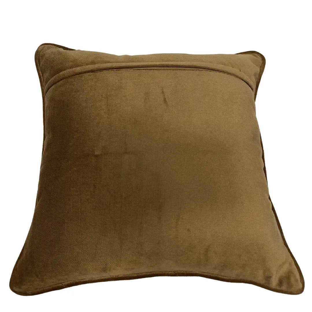 Beige & Brown Dual Tone Pillow Covers (16x16, Set of 2) | ZIPCushions - view 2
