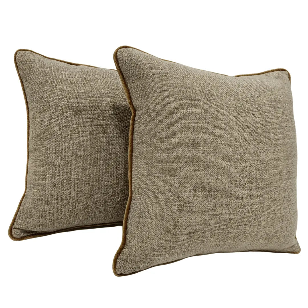 Beige & Brown Dual Tone Pillow Covers (16x16, Set of 2) | ZIPCushions