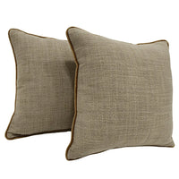 Beige & Brown Dual Tone Pillow Covers (16x16, Set of 2)