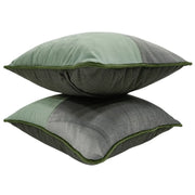 Green & Grey Dual Tone Pillow Covers (16x16, Set of 2) | ZIPCushions