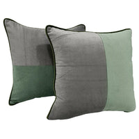 Green & Grey Dual Tone Pillow Covers (16x16, Set of 2)