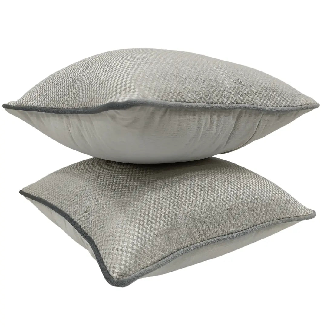 Silver Textured Pillow Covers (16x16, Set of 2) | ZIPCushions