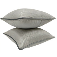 Silver Textured Pillow Covers (16x16, Set of 2)