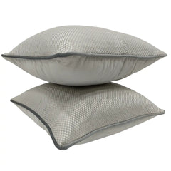 Silver Textured Pillow Covers (16x16, Set of 2)