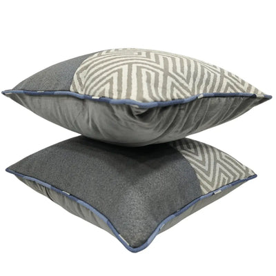 Grey & Patterned Pillow Covers (16x16, Set of 2) - Alternate image