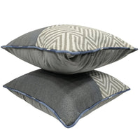 Grey & Patterned Pillow Covers (16x16, Set of 2)