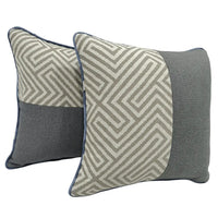 Grey & Patterned Pillow Covers (16x16, Set of 2)