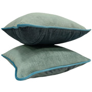 Soft Green & Charcoal Pillow Covers (16x16, Set of 2) | ZIPCushions