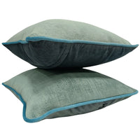 Soft Green & Charcoal Pillow Covers (16x16, Set of 2)